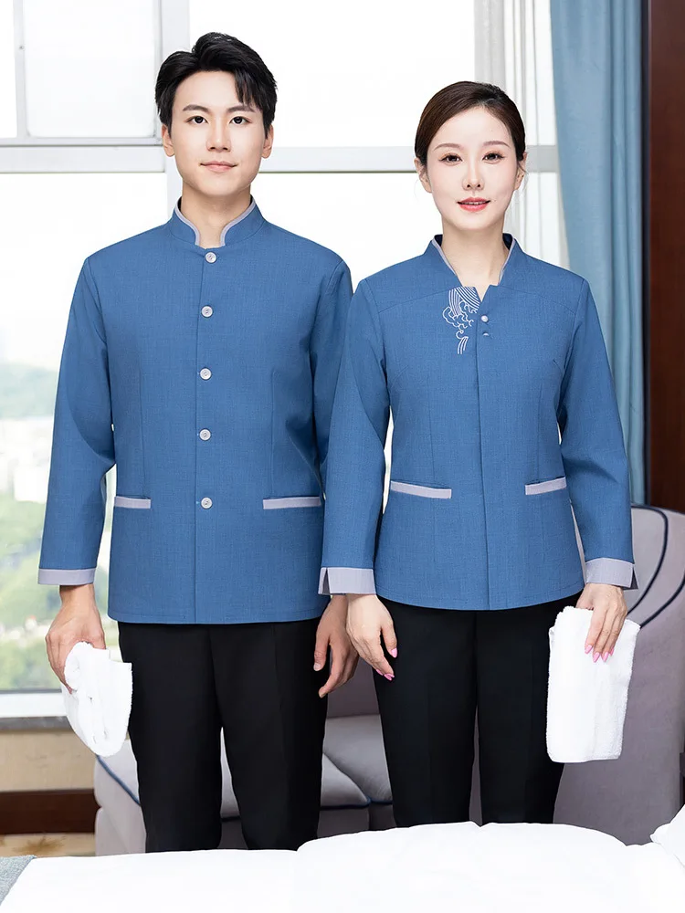 海納百川清掃スタッフの制服、ホテル、病院、看護師、ホテル施設清掃用の春と秋の長袖制服