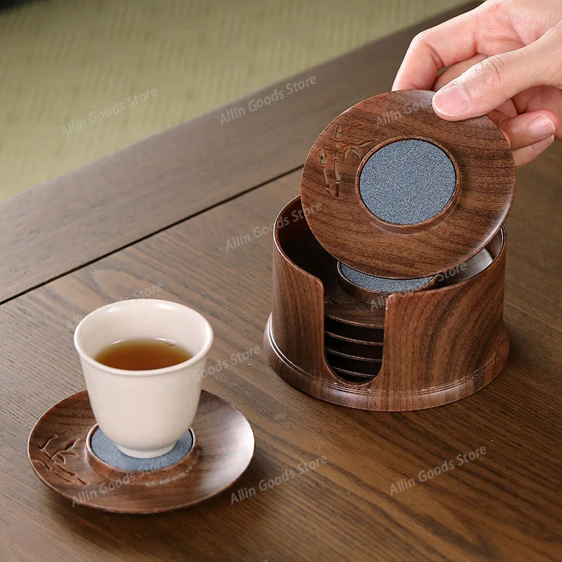Large Round Absorbent  Mat Set Household  Brewing Tools Tea Mat  Mat Tea Ceremony Group Kung Fu Tea Cup Holder