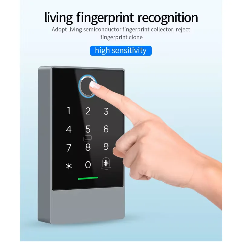 Imagem -04 - Fingerprint Access Control Porta Sistema Abridor para Interfone Bluetooth Portão Elétrico Teclado 13.56mhz Cartão Rfid Ttlock k2 K2f