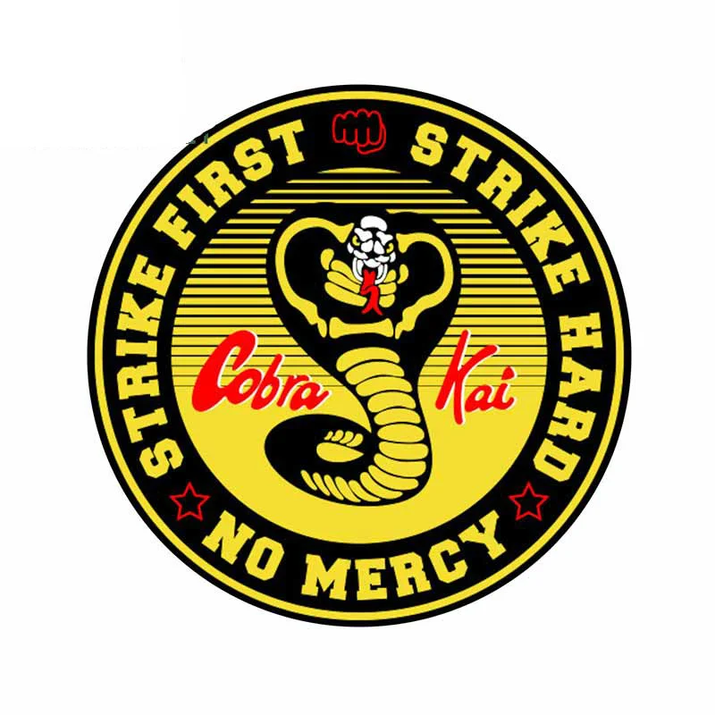 Cobra Kai Circle Logo Car Sticker Windshield Bumper Motorcycle Helmet Decal Vinyl JDM A4 Q3 Auto Decoration Waterproof PVC