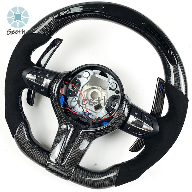 For Upgrades Style for BMW F10 F30 F31 F32 F20 E92 E60 X6 E71 X5 M3 M4 M5 M6carbon Fiber Sports Steering Wheel