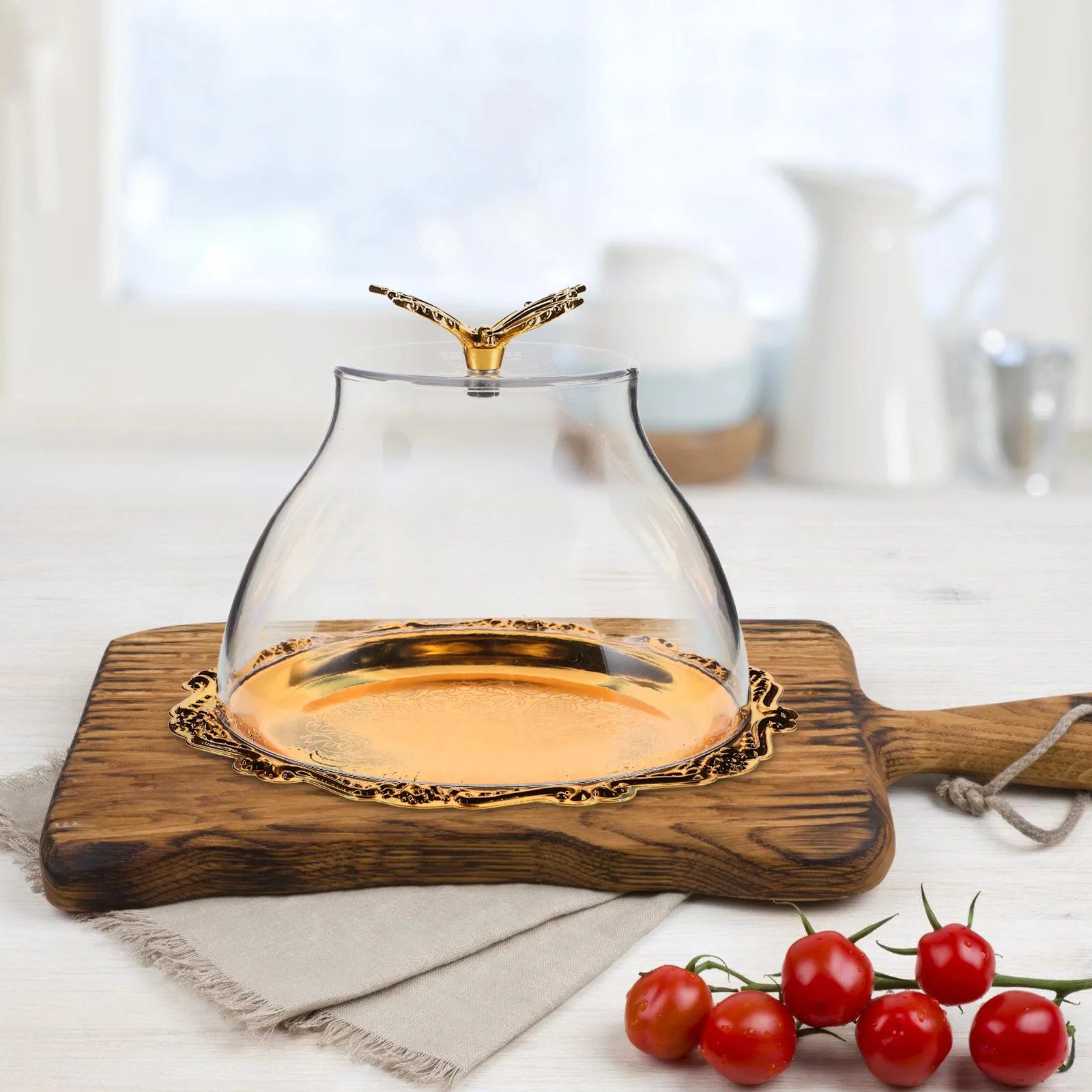 

Elegant Vintage Plate Sturdy Iron Construction Suitable for Cakes Fruits Snacks Appetizers Daily Or Formal Use