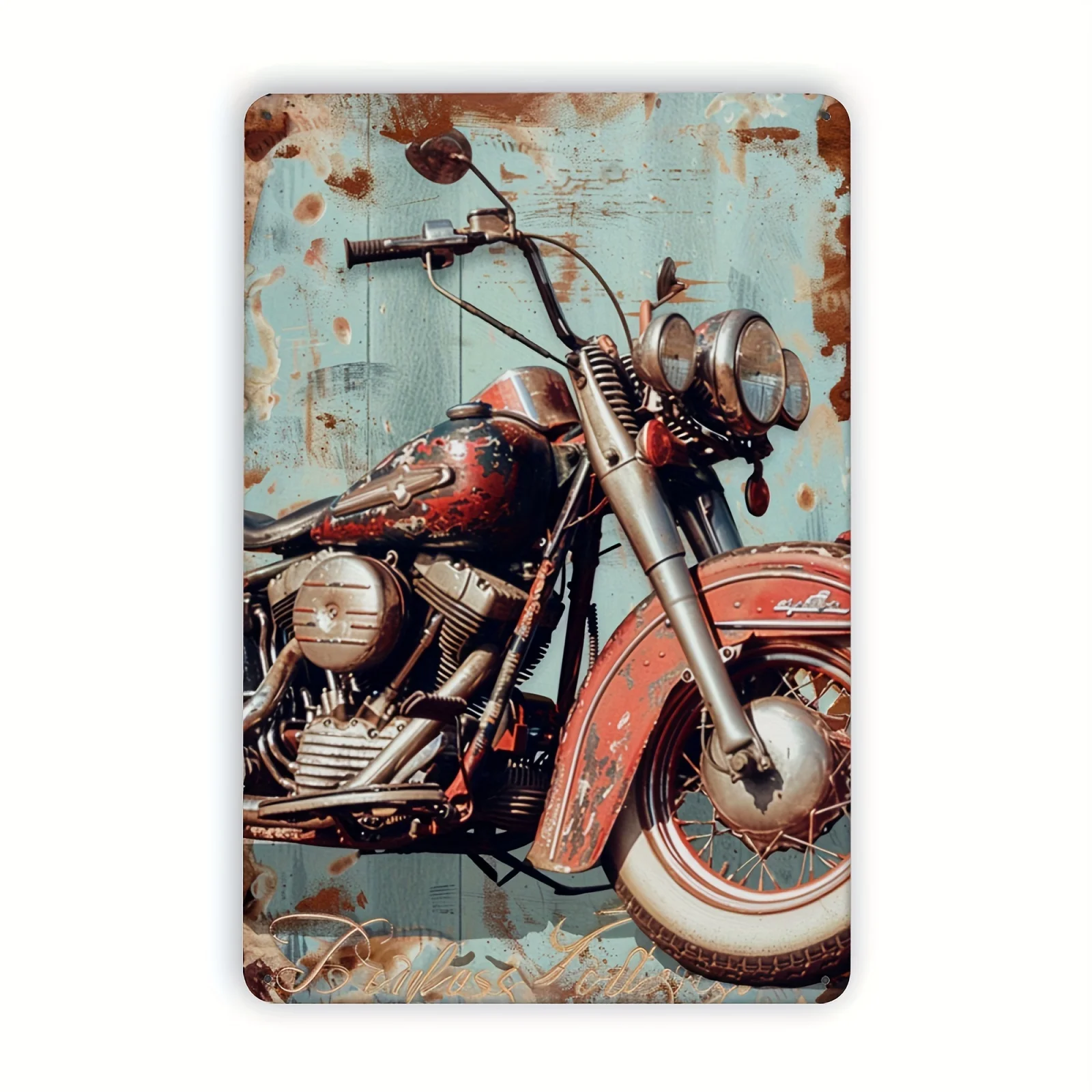 Vintage Motorcycle Tin Sign -  , Retro Style for Garage, Bar, or Living Room Decor, Perfect for Room Decor
