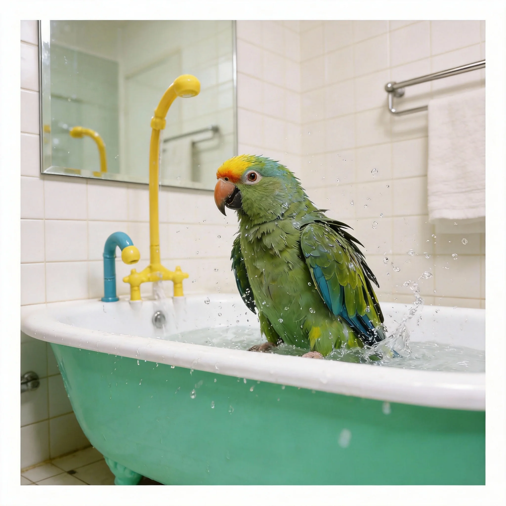 1/2PCS Automatic Parrot IntelligentBath Bird Shower Bathtub Supplies Blue Cute Plastic Cage Accessories Household Bird Bath Gift