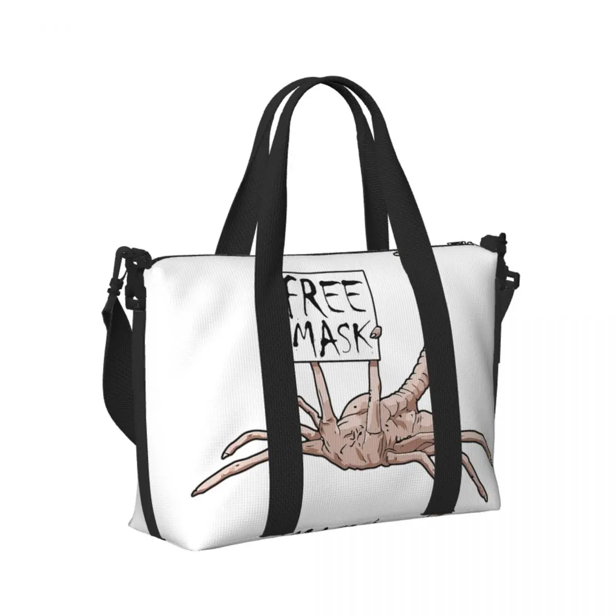 

Custom Free Mask! - Facehugger Beach Travel Bag Large Capacity Tote Bags for Gym Sport Women Shopping Duffle Shoulder Bag