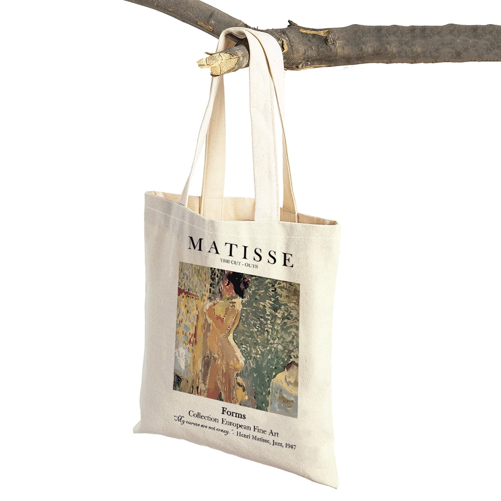 

Matisse Flowers Abstract Landscape Supermarket Shopper Bags Girl Lady Tote Handbag Linen Eco Women Shopping Bag