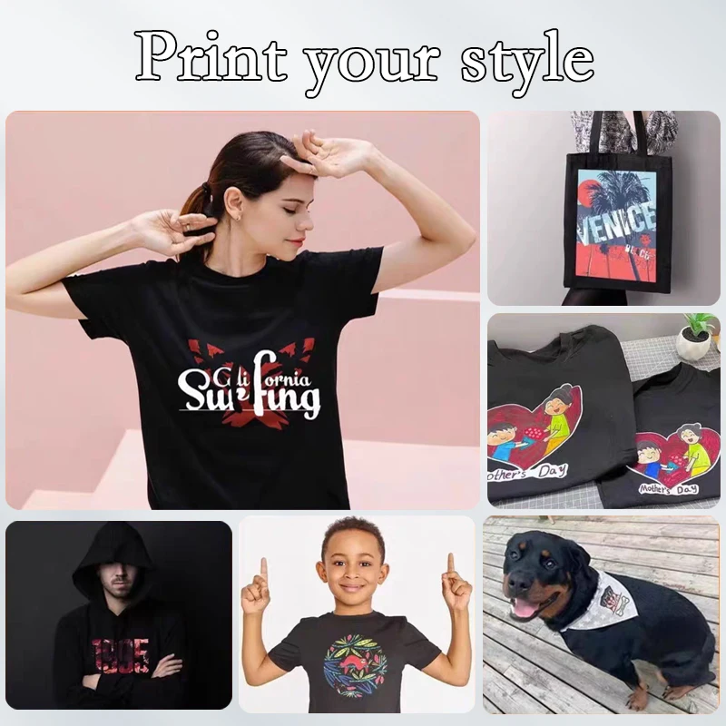 A4 10Pcs Laser Heat Transfer Paper Dark/Light Colours White Laser Printer For DIY T-Shirt Light/Dark Black Fabric Transfer Paper