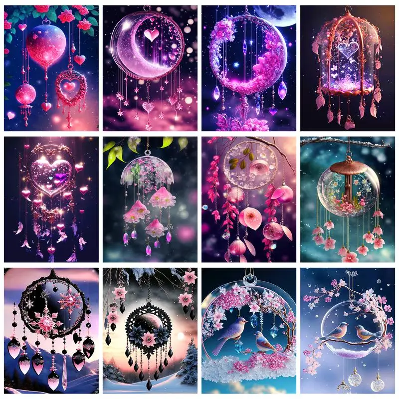 

CHENISTORY Acrylic Painting By Numbers Handmade Romantic Dreamcatcher Canvas Painting Number Paint For Adults DIY Gift Wall Art