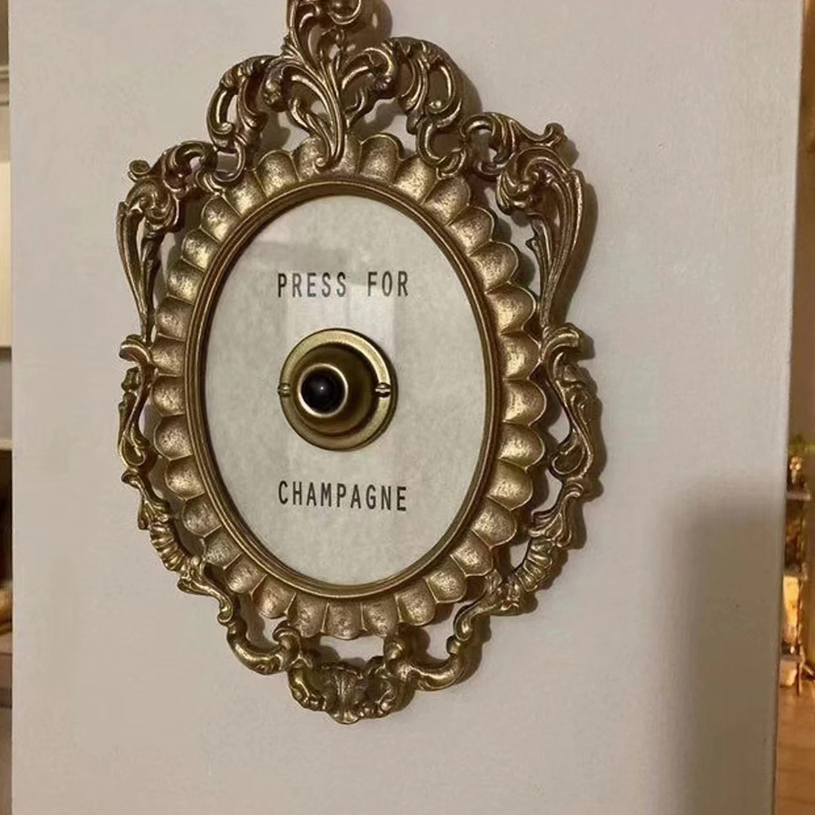 Press Champagne Button Doorbell Hotel Decorative Wall Hanging Resin Crafts Christmas Ornaments Gifts Just Decorative no ringer