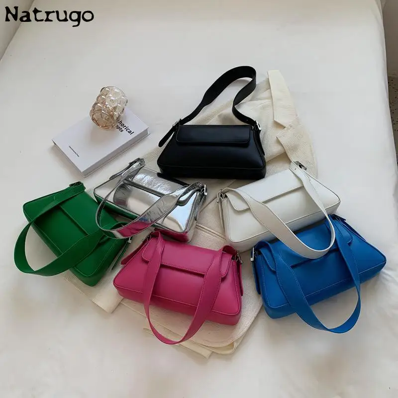 Candy Color Underarm Bag 2023 New Single Shoulder Bag Leather Small Underarm Pouch Design High Sense Versatile Fashion For Women