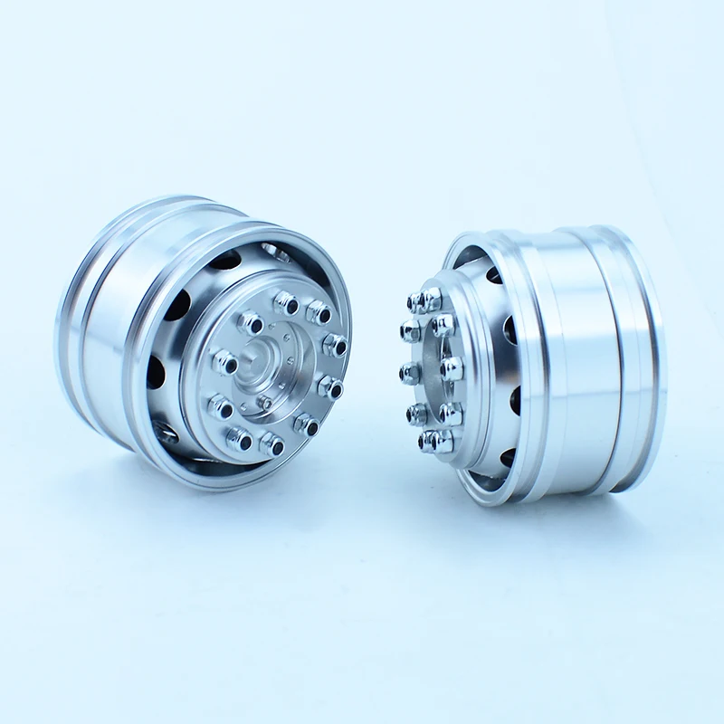 2pcs Metal Wheels Bearing Hub Rim for 1/14 Tamiya RC Dump Truck SCANIA 770S R620 VOLVO BENZ Arocs MAN TGX LESU Car Accessories