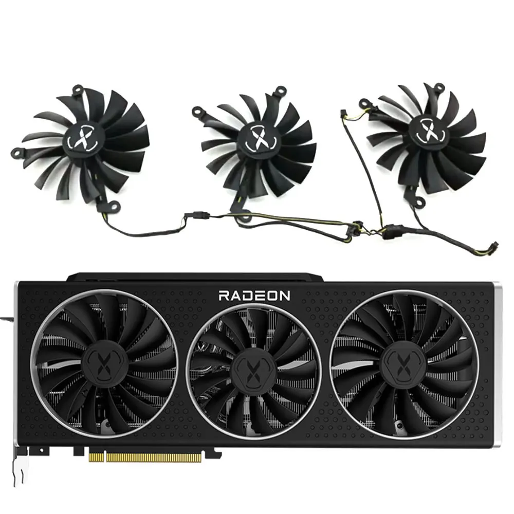 

3PCS/SET PLD10015B12H/PLA09215B12H RX 6800 XT、6800 GPU FAN，For XFX RX 6800 XT、RX 6800 SPEEDSTER MERC 319 Video card cooling fan