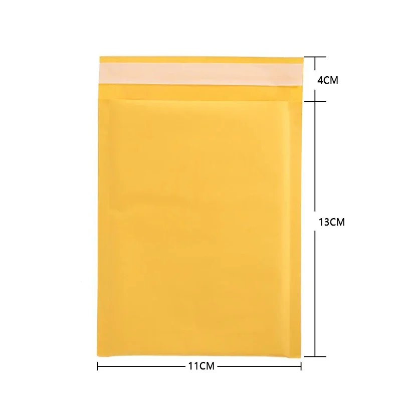 Sobres de burbujas de papel Kraft amarillo, bolsas de diferentes especificaciones, sobres de envío acolchados con bolsa de correo de burbujas, 50