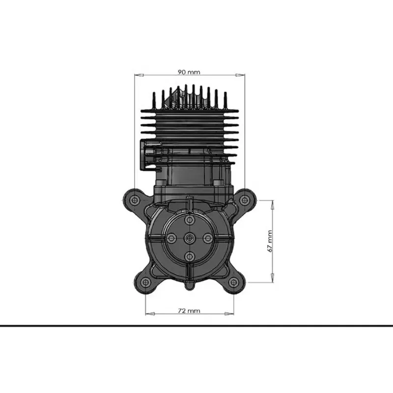 For 61 Model AircraftEngine Single Cylinder Two Stroke Side Exhaust Natural Air Cooling Hand Start 61CC Displacement
