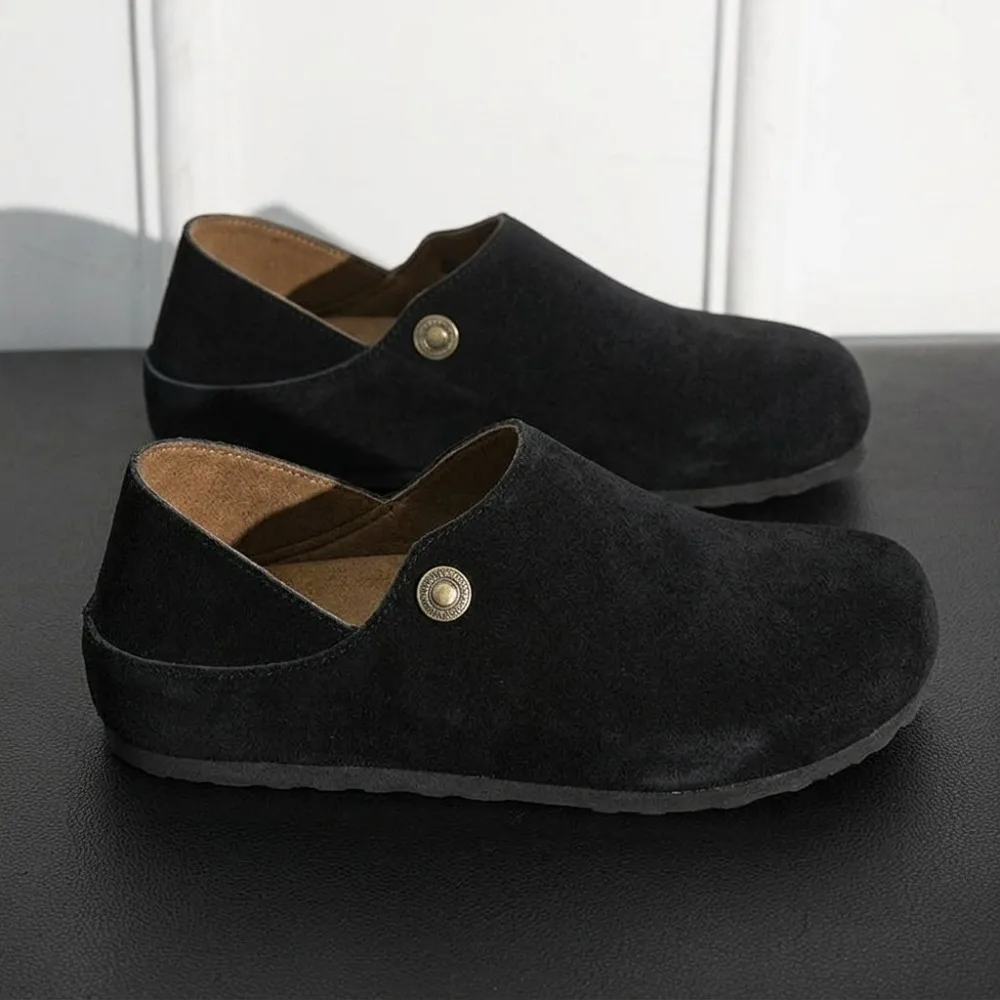 New Spring Summer Men's Casual Shoes Breathable Mules Retro Non-slip Loafers Dual Wear Casual Slippers Men Plus Size