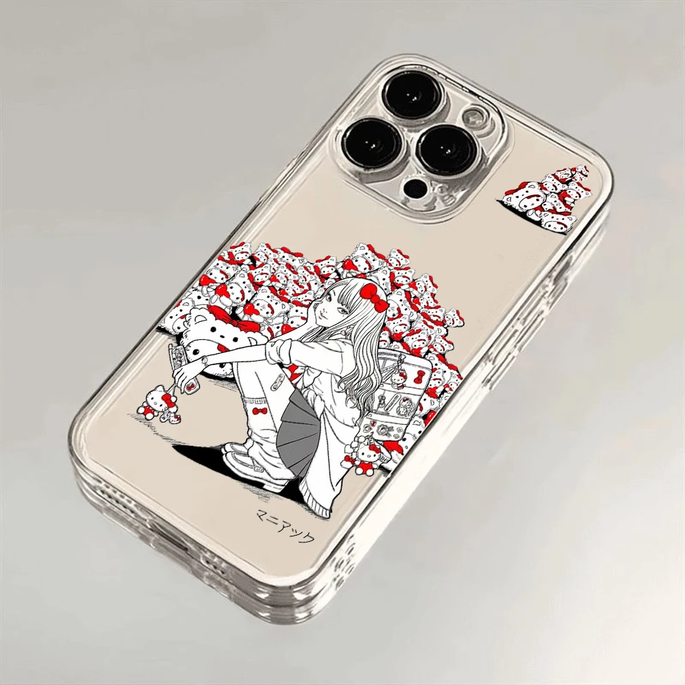 Anime Tomie Kawakamis Hello Kittys Phone Case For VIVO Y28 V30e Y75 Y03 Y36 Y100 Y22s Y50 Y21 Y20 V29 V23e V21e 5G Transparent