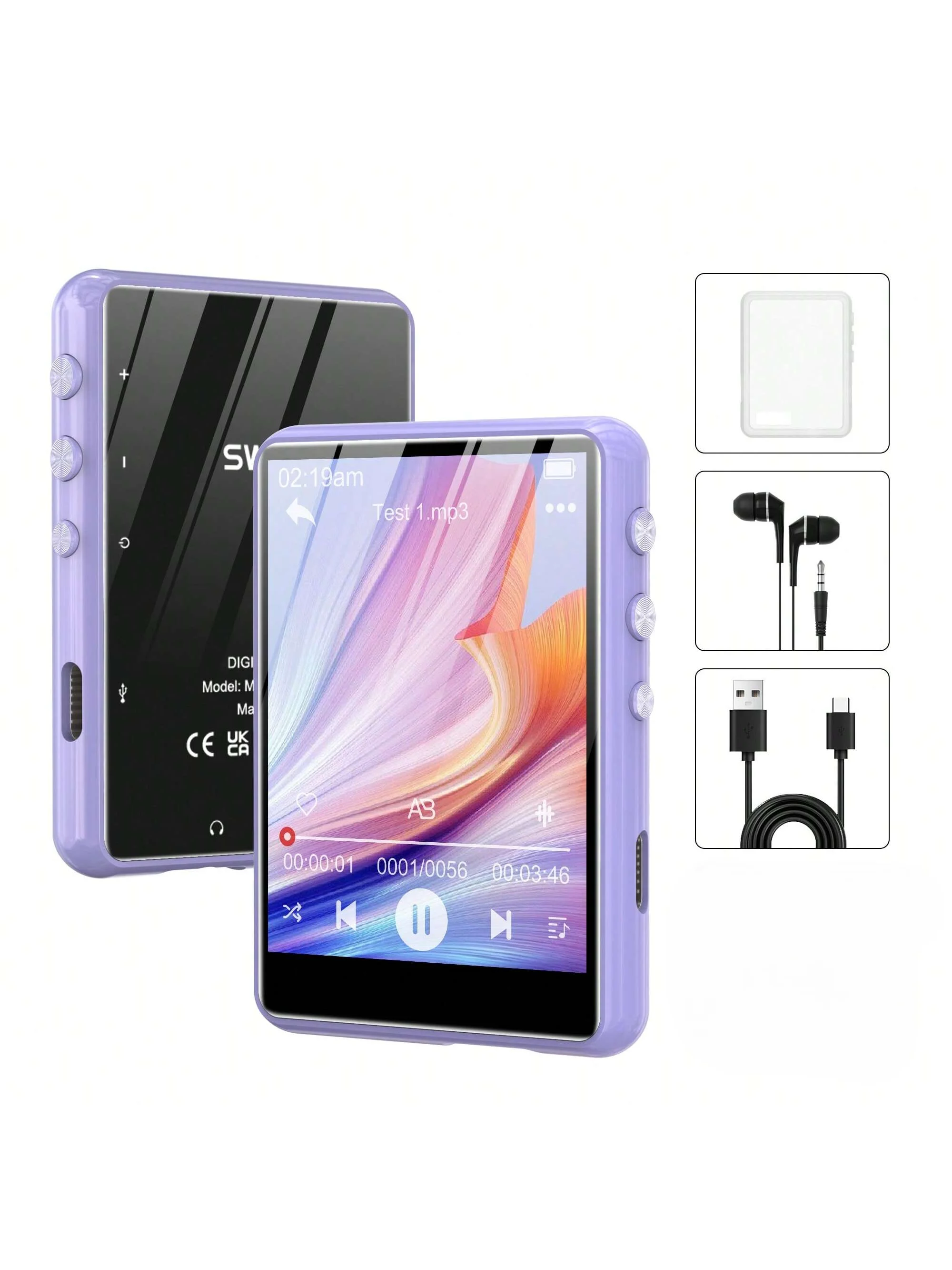 SWOFY 64GB MP3 Player Bluetooth 5.3 with 2.4