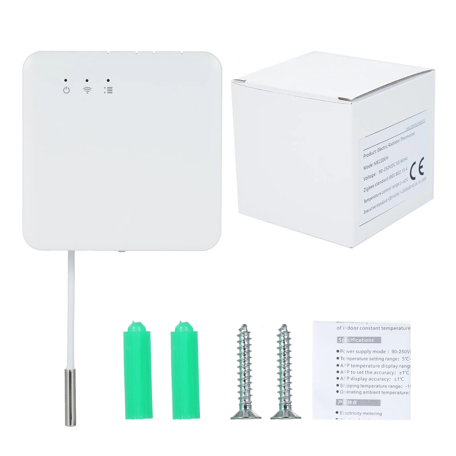 16A Smart Radiator Thermostat Temperature Controller with Six Heating Modes 90-250V Electric Heating Control Support Electricity