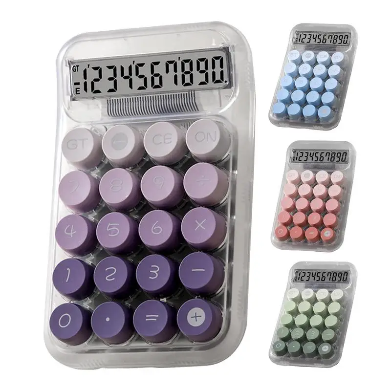 Calculator 12-digit Gradient Colour Mechanical Keyboard Desktop Calculator with Anti-slip Pads for Finance Accounting