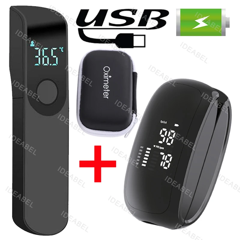 

Rechargeable Medical Oximeter Strap Lanyard Fingertip Pulse Oximeter Blood Oxygen Saturation Monitor Digital LED Display Child