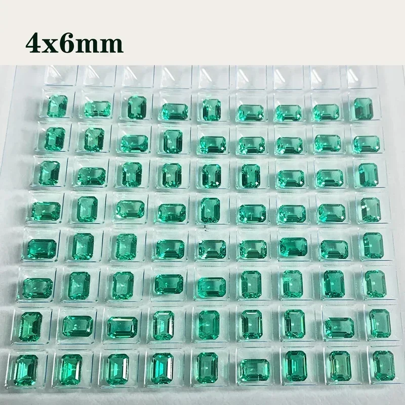 Lab Grown Columbia Emerald Small Size Emerald Shape Charms Gemstone DIY Ring Necklace Earrings Main Materials with Certificate