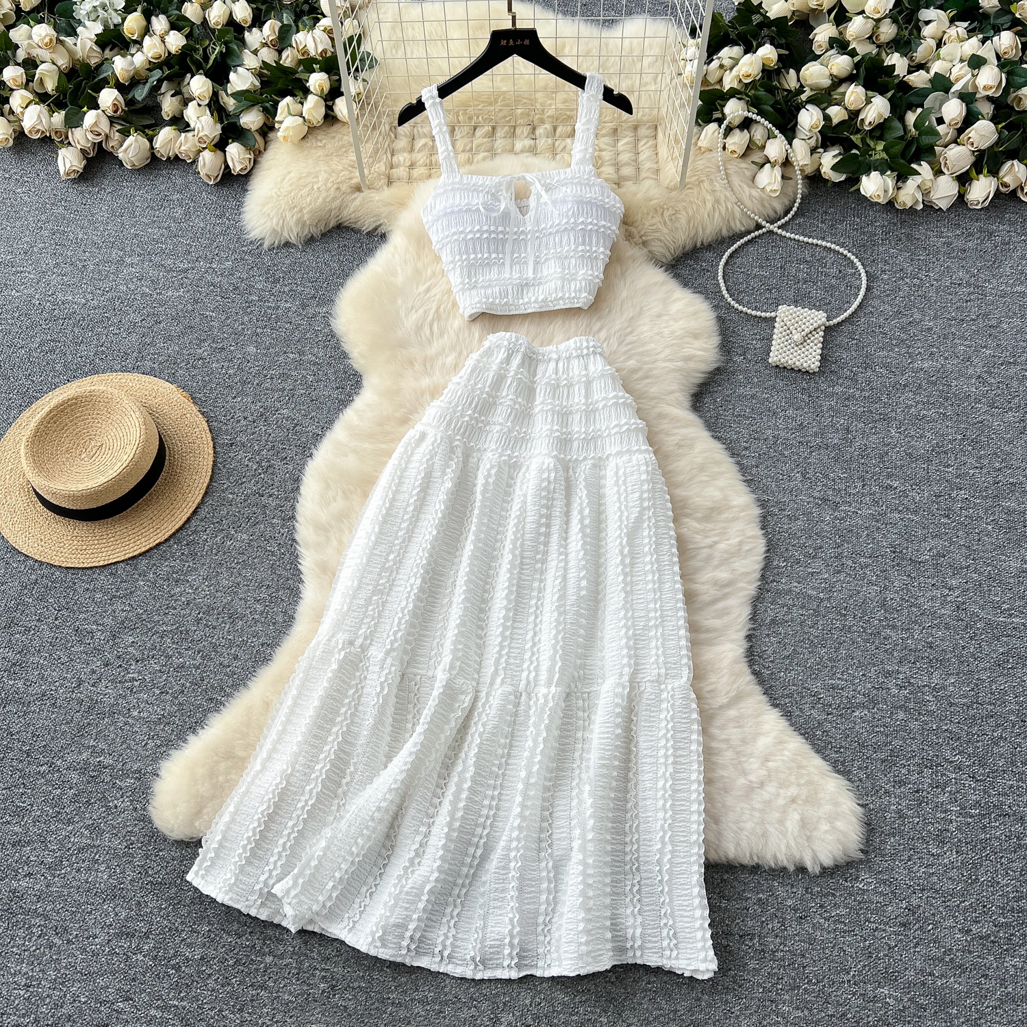 คอเหลี่ยมกลวงออก O-คอแขนกุดบางเซ็กซี่วินเทจหรูหราฝรั่งเศสแฟชั่นfairycoreชุดยืดหยุ่นเสื้อผ้าผู้หญิง