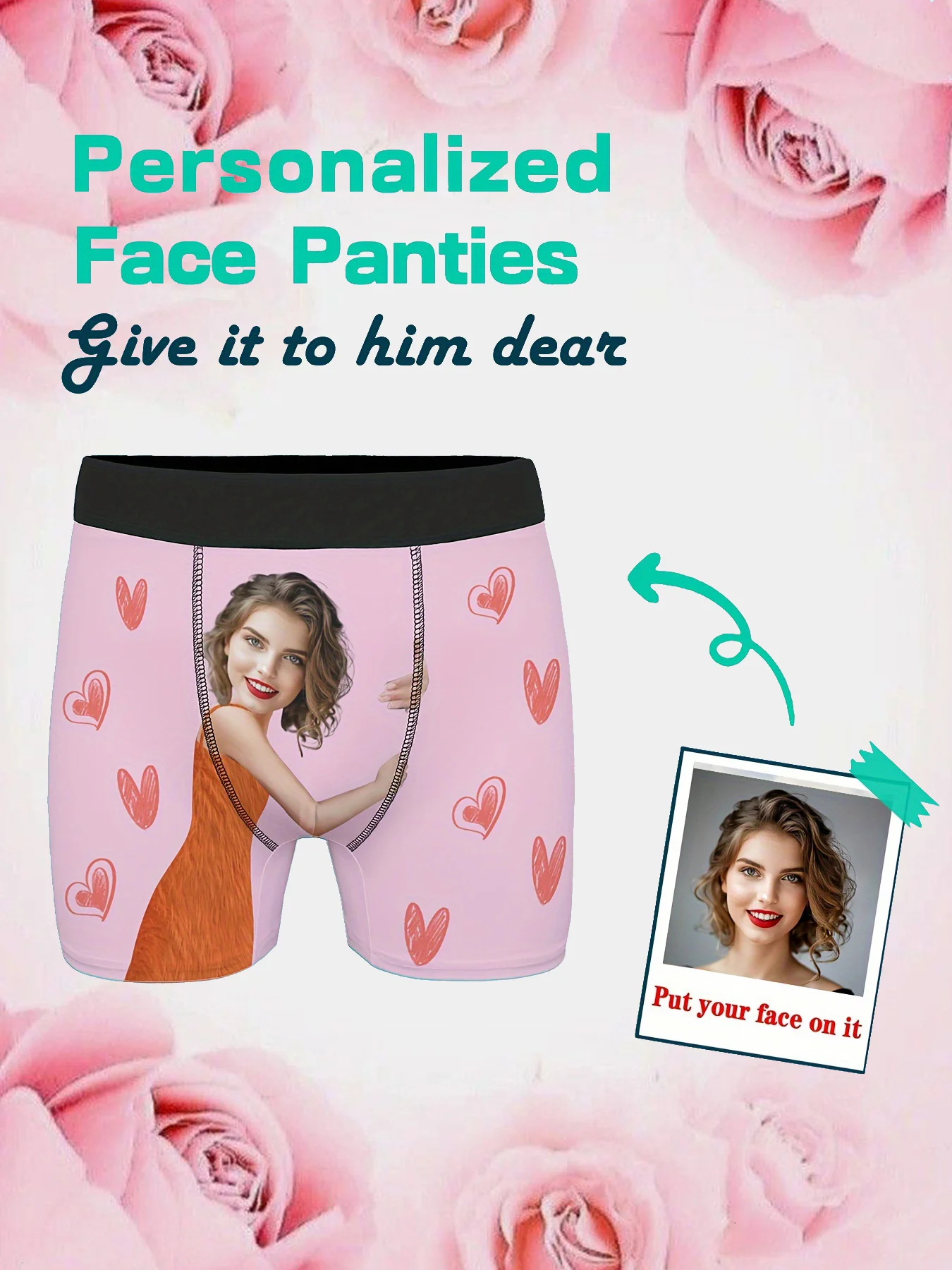 DIY Custom Underwear, Men's Underwear, Couple Photo Custom Underwear, Valentine's Day Gift for Boyfriend or Husband