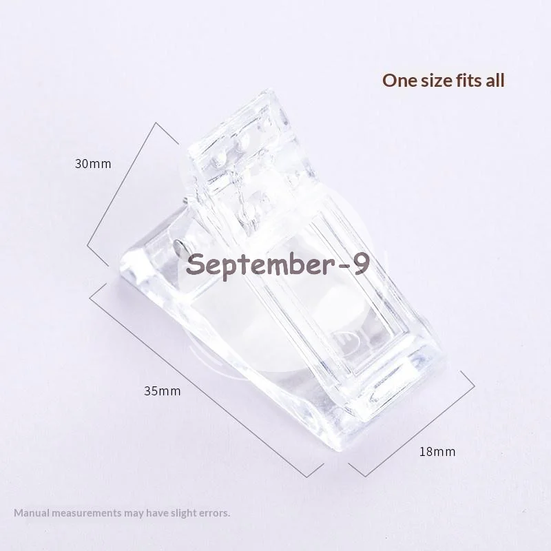 Acrylic Nail Clips Transparent for UV LED Gel Quick Building Nail Extension Clamps Salon Home DIY Use