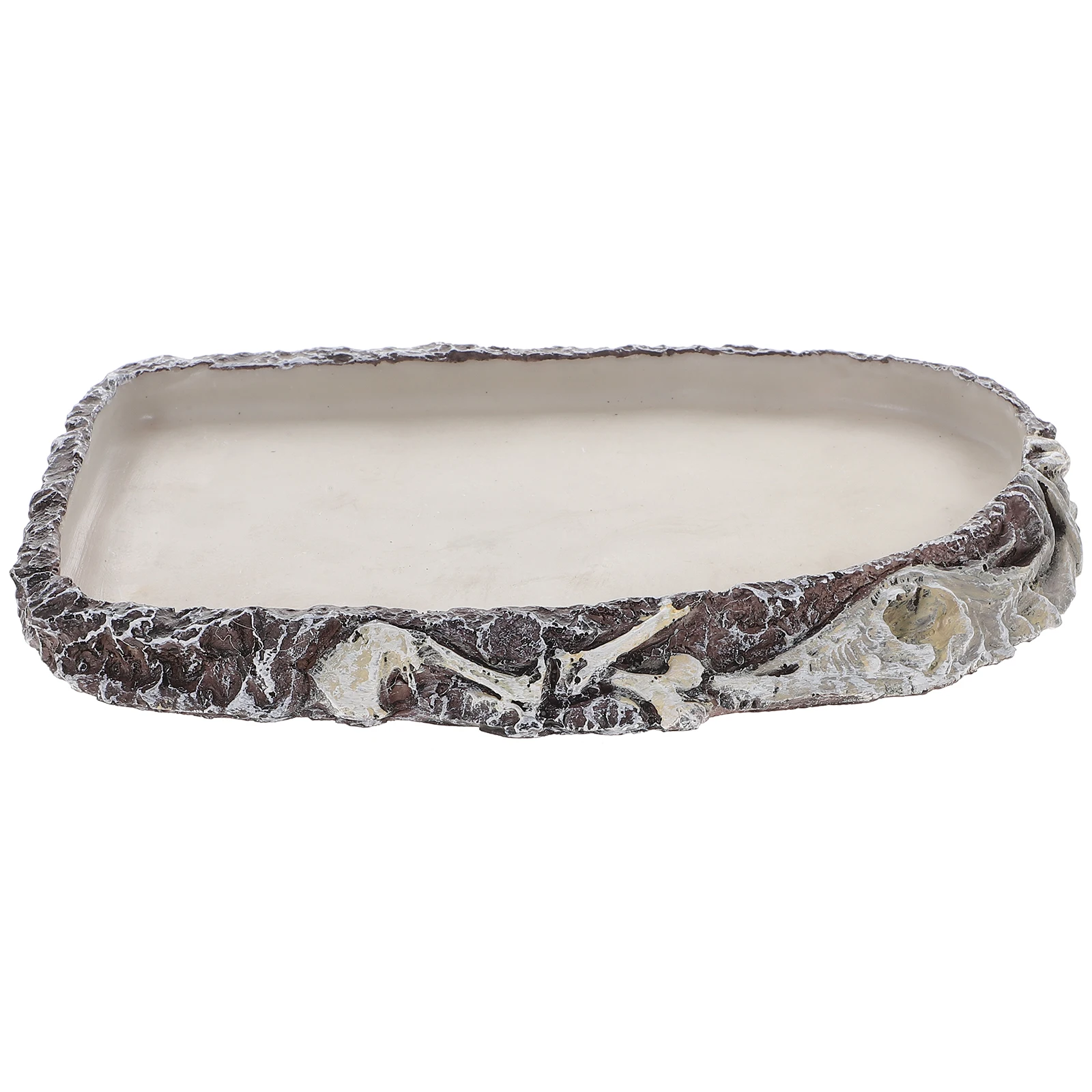 

Resin Reptile Water Bowl Multi-Function Feeder for Bearded Dragon Tortoise Iguana Lizards Crawling Pets Drinking Dining Dish