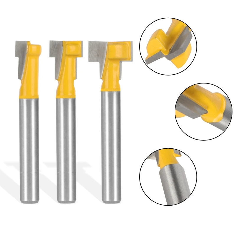 YUSUN Yellow Keyhole Bit T-Slot Cutter Router Bit Woodworking Milling Cutter For Wood Tools Face Mill End Mill