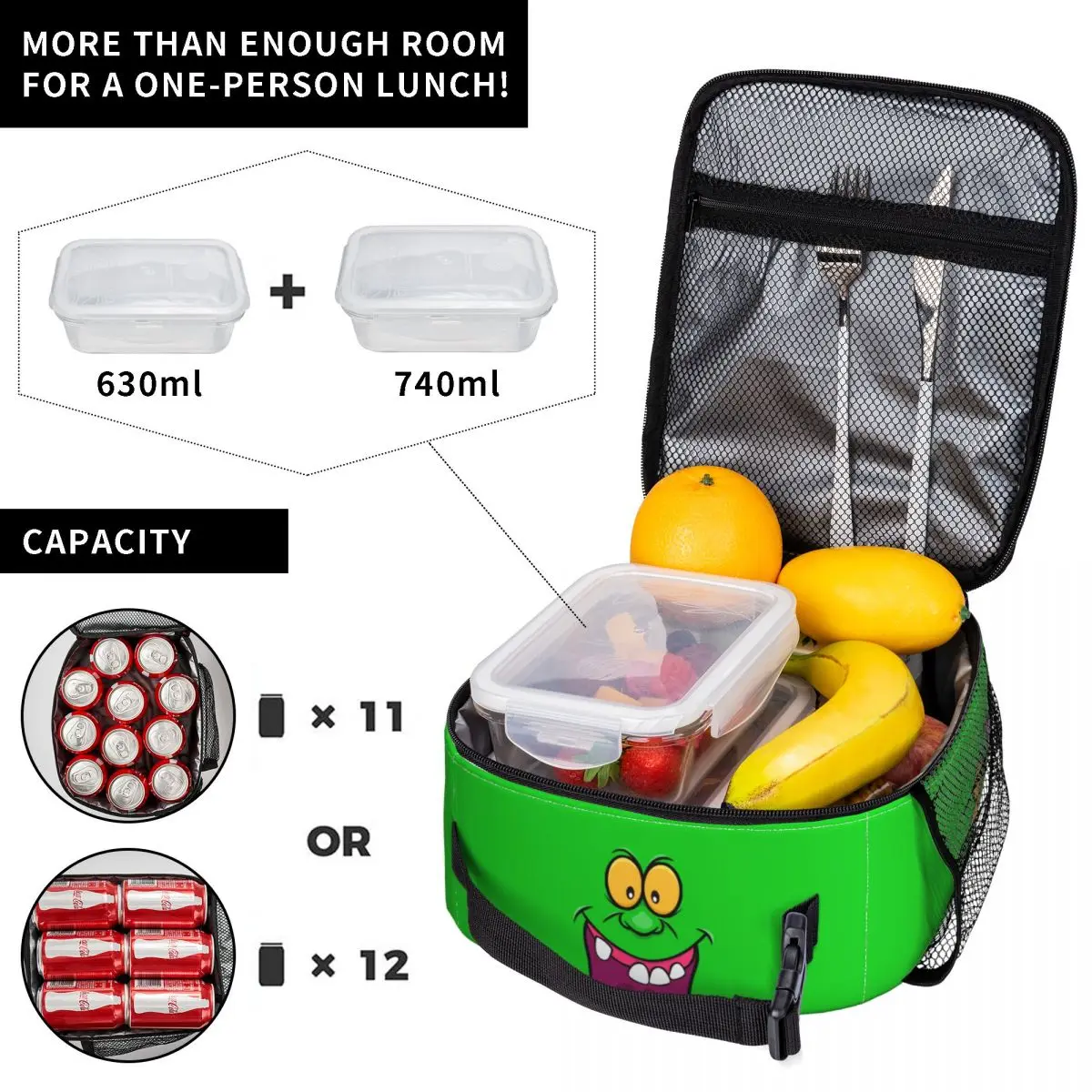 Ghost Buster Slimer Thermal Insulated Lunch Bag Green Ghost Supernatural Movie Portable Lunch Container  Multifunction Food Box
