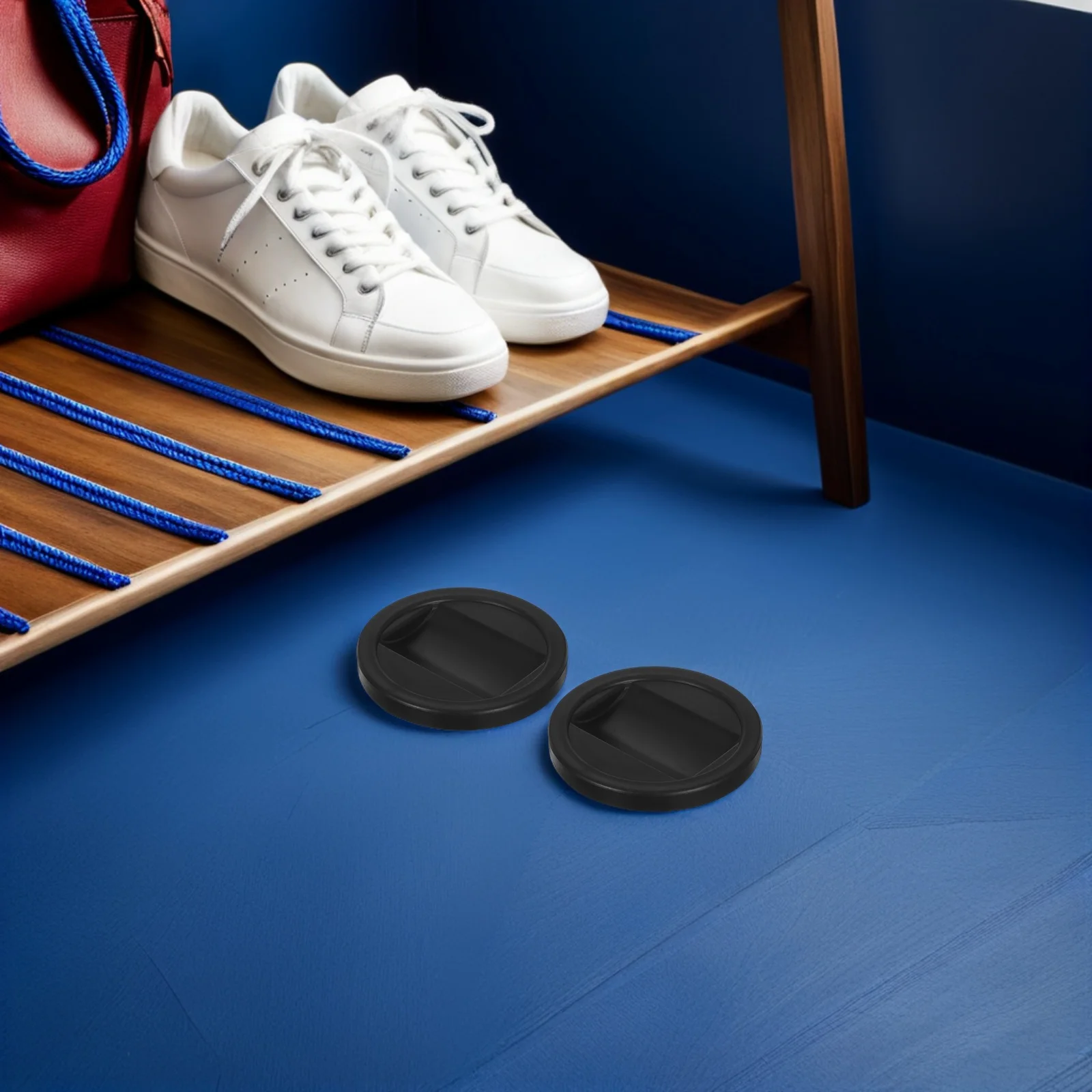 

6Pcs Furniture Rubber Feet Pads Black Anti Skid Wheel Stoppers Non Slip Caster Cups Floor Protectors for Sofas Beds Chairs