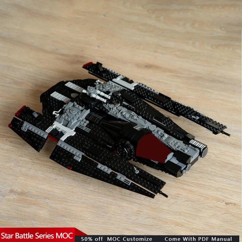 1054개 조각 우주 전쟁 다크 폰도르 홀크래프트 75389 다크 팔콘 대체 MOC 맞춤형 모듈식 건축 DIY 휴일 장난감 선물