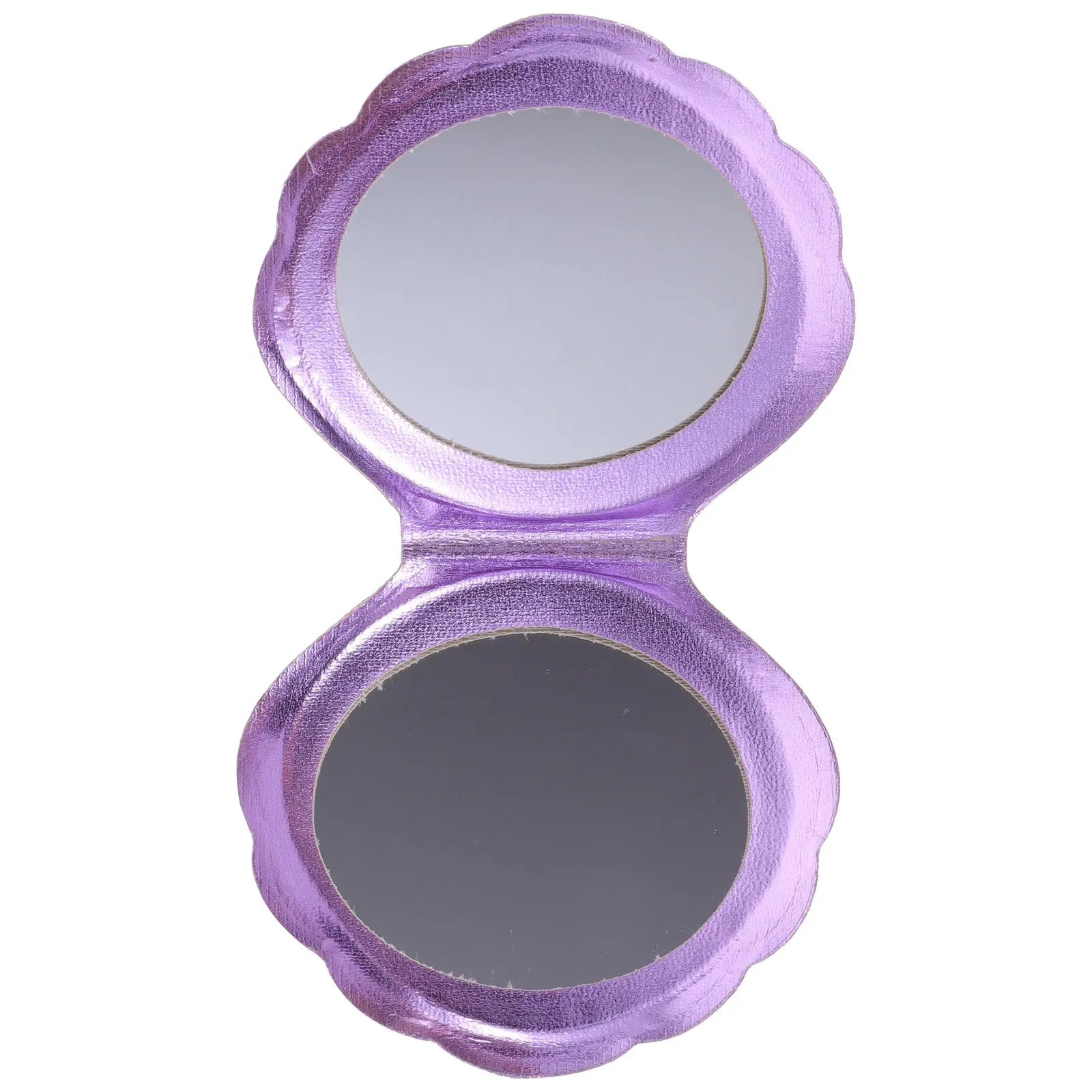 مرآة مكياج مدمجة بتصميم مزدوج الجوانب مع غطاء من البولي يوريثان، مرآة جيب محمولة بلمسة نهائية ثلاثية الأبعاد للاستخدام المنزلي أثناء السفر