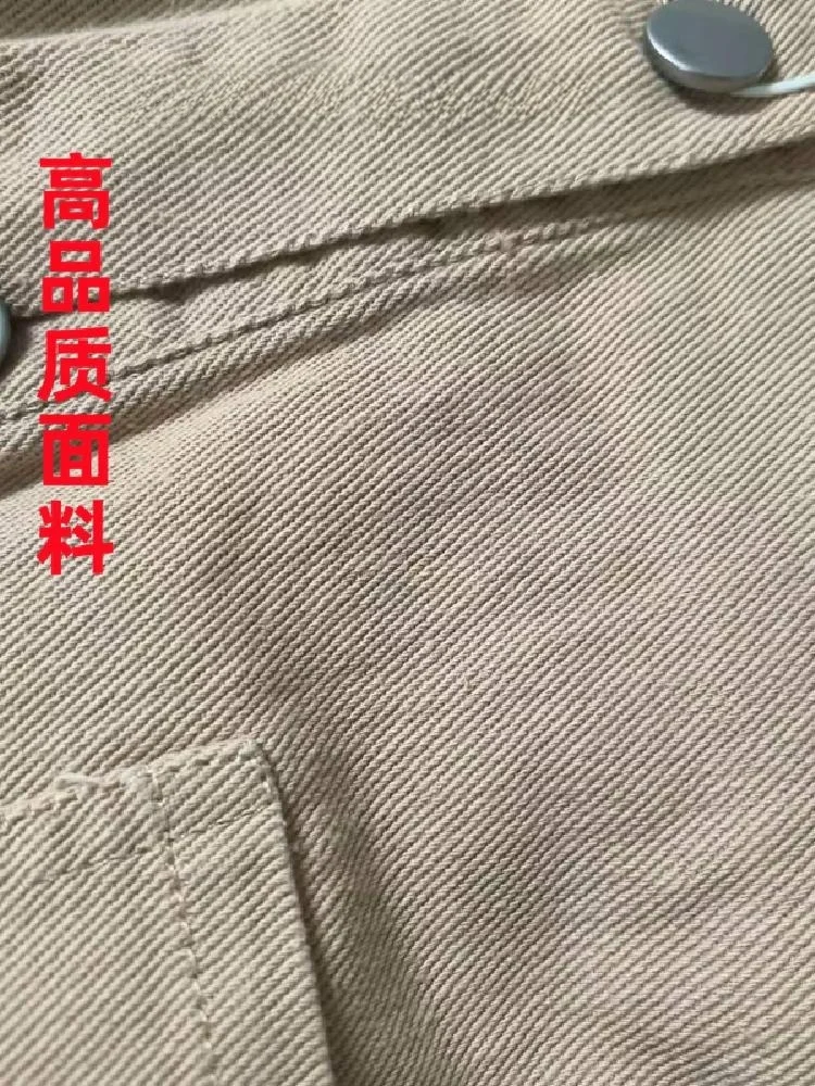 Z New Women's Retro Hong Kong Sle High Waist Cargo Denim Jumpsuit ort Sve with Cuffed Hem Workwear Faion Summer orts