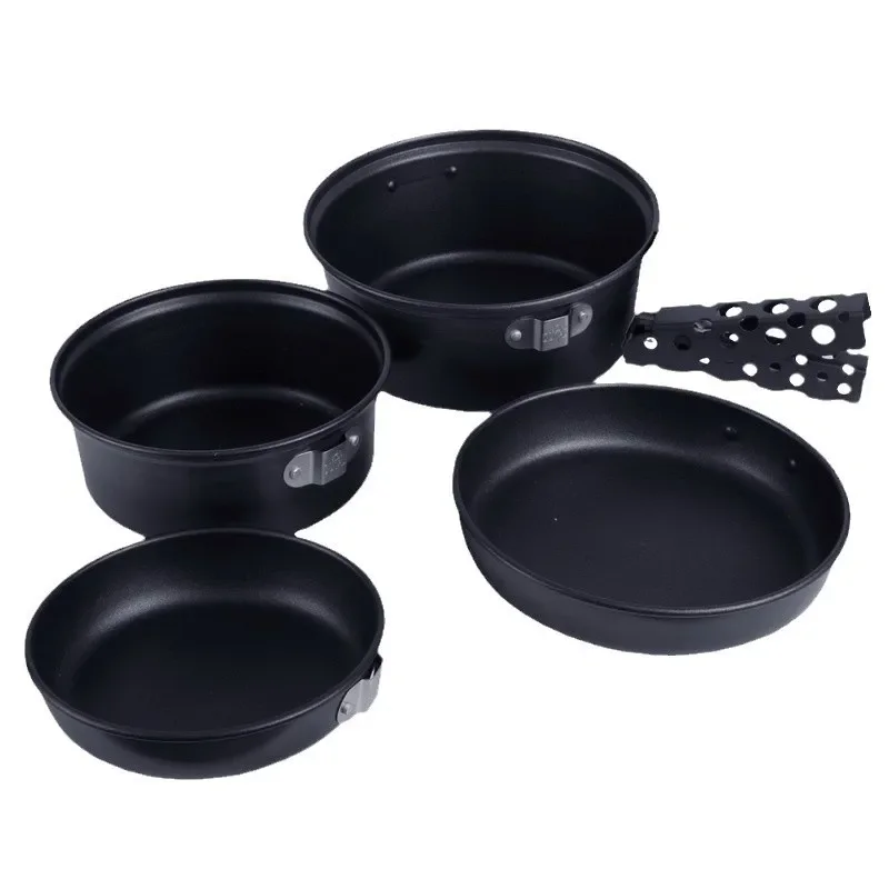 

Outdoor aluminum set pot camping cooker non-stick pot set portable field travel mountaineering pot set