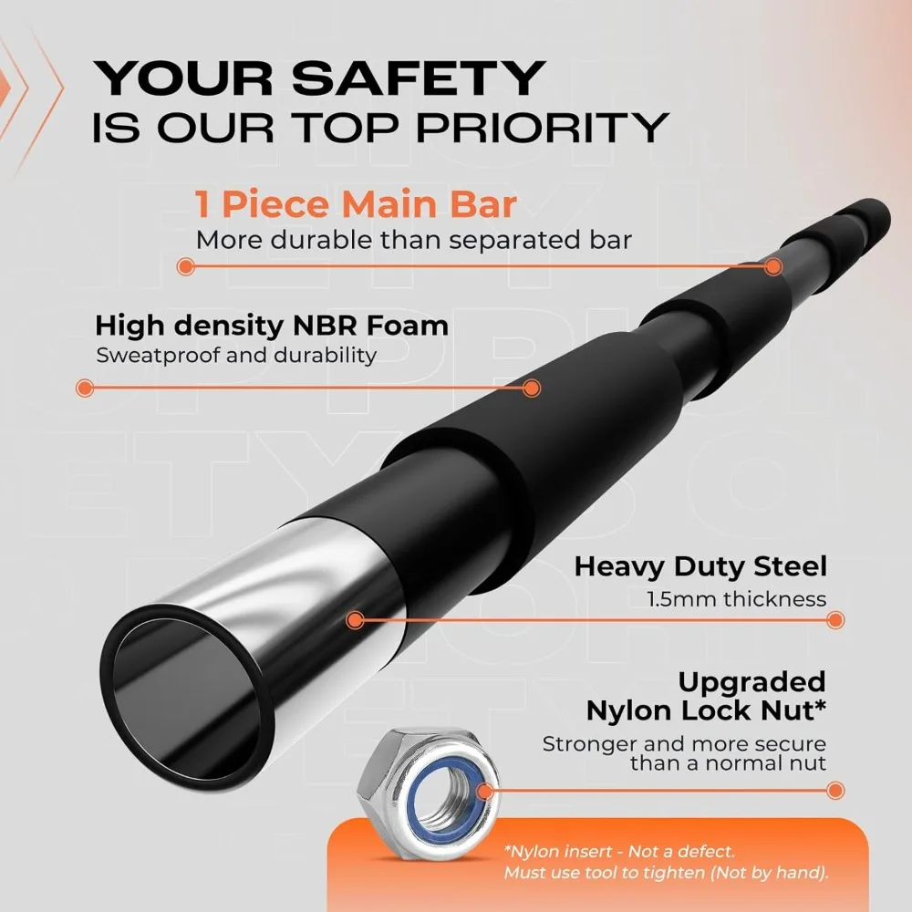 قضيب سحب عالي التحمل مثبت على الحائط، قضيب ذقن متعدد المقبض لصالة الألعاب الرياضية المنزلية، معدات تدريب القوة بسعة 300 رطل #2