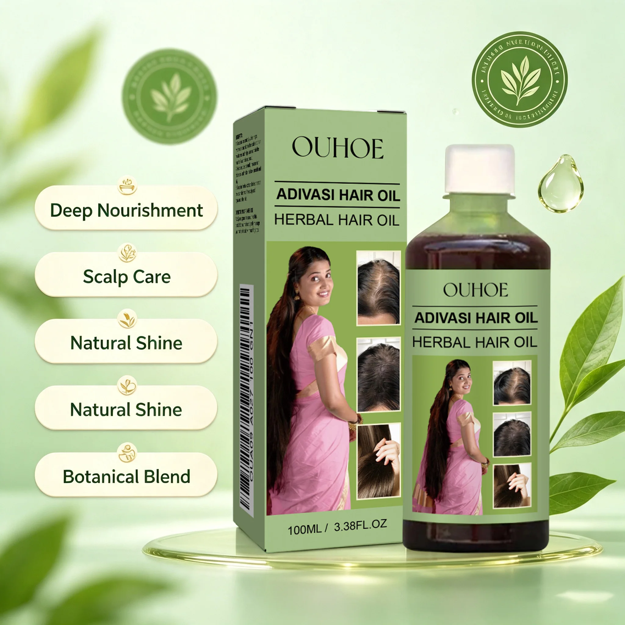 보태니컬 헤어 성장 오일 인도 아디바시 허벌 영양 공급 - Hair Care India 리뷰 및 가격
