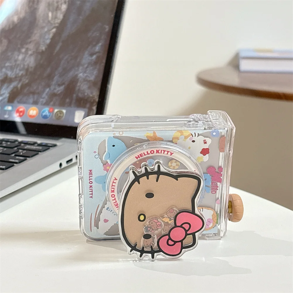 새로운 HelloKitty 사랑스러운 안티 가을 커버 Funda 삼성 갤럭시 Z Flip6 Flip5 7 Flip7 Magsafe 홀더 충격 방지 전화 케이스