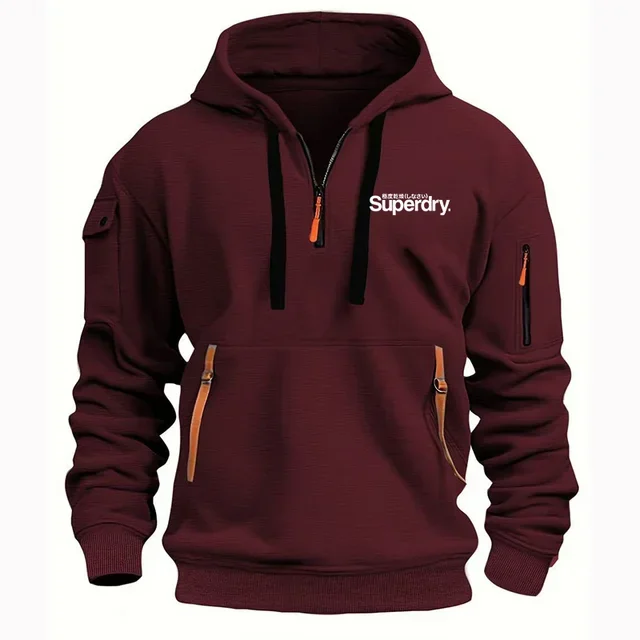 Spring new zipper men's casual hoodie, fashion outdoor jogging fitness play basketball multi-color men's sports pullover