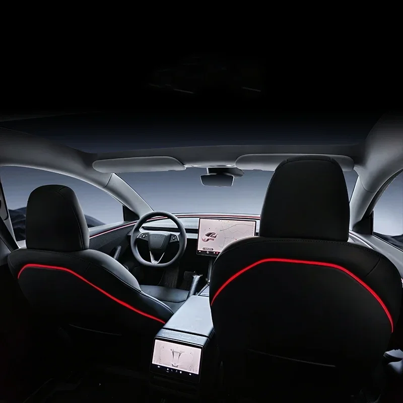 For Tesla Model 3 Highland 2023 2024 64 Colors Car Seat Back Led Ambient Light Screen Control Seat Decorative Light Refit