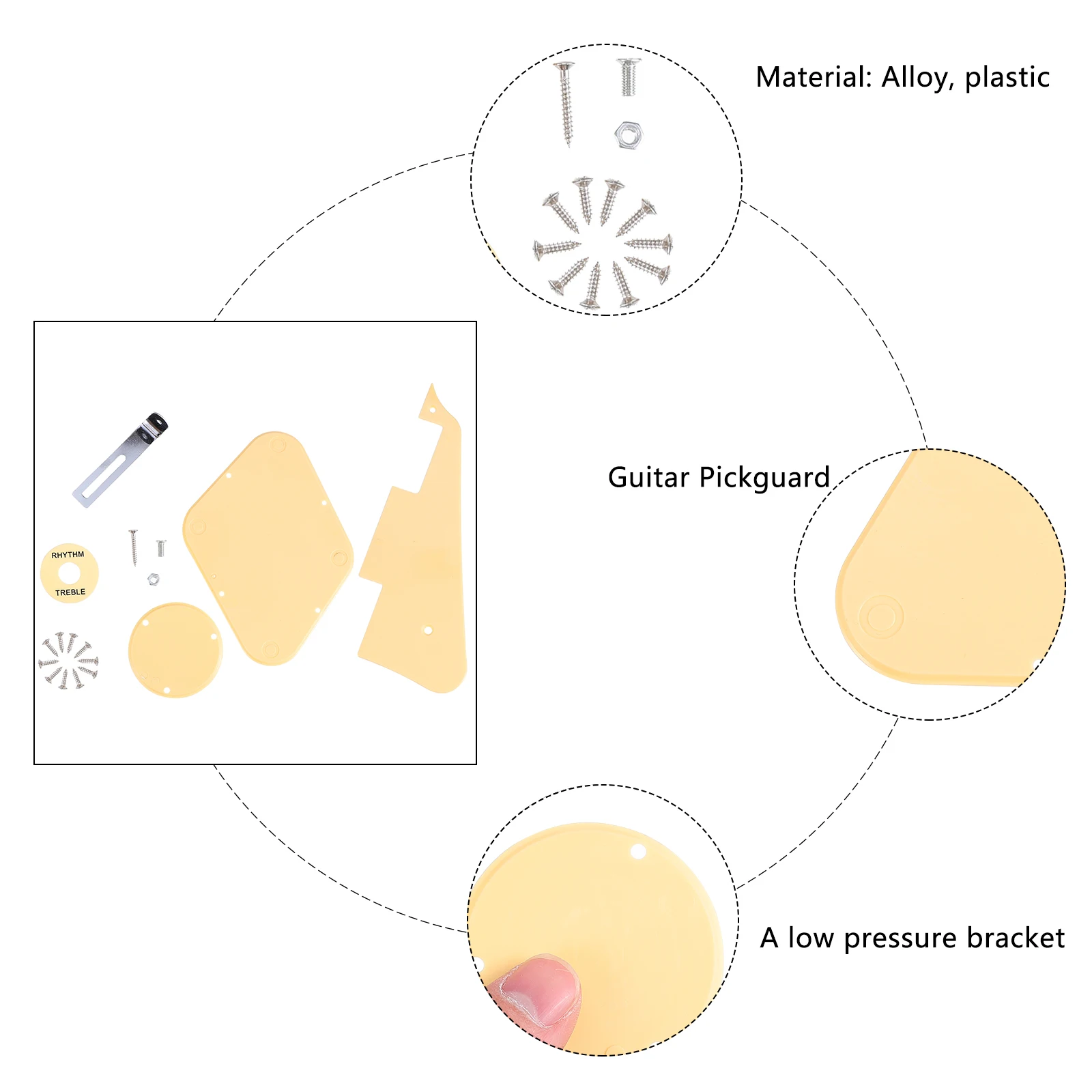 

1 set Electric Protective Metal PVC Guitar Scratch Plate Scratch Plate Cover Replacement Set Guitar Parts