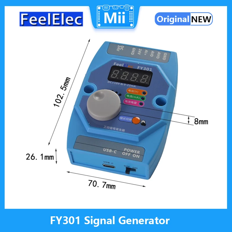 FY301 High Precision Hand-Held Voltage 0-10V5V Current 0-4-20mA Signal Generator Analog Source Calibrator