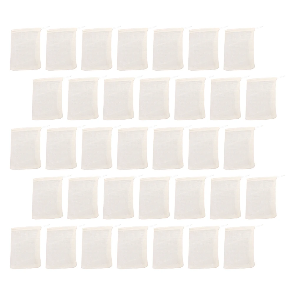 

55 Pcs Reusable Cooking Drawstring Bag Cotton Tea Bags Loose Small Strainer Sachet Spice Herb Infuser Filter Soup Dry Storage