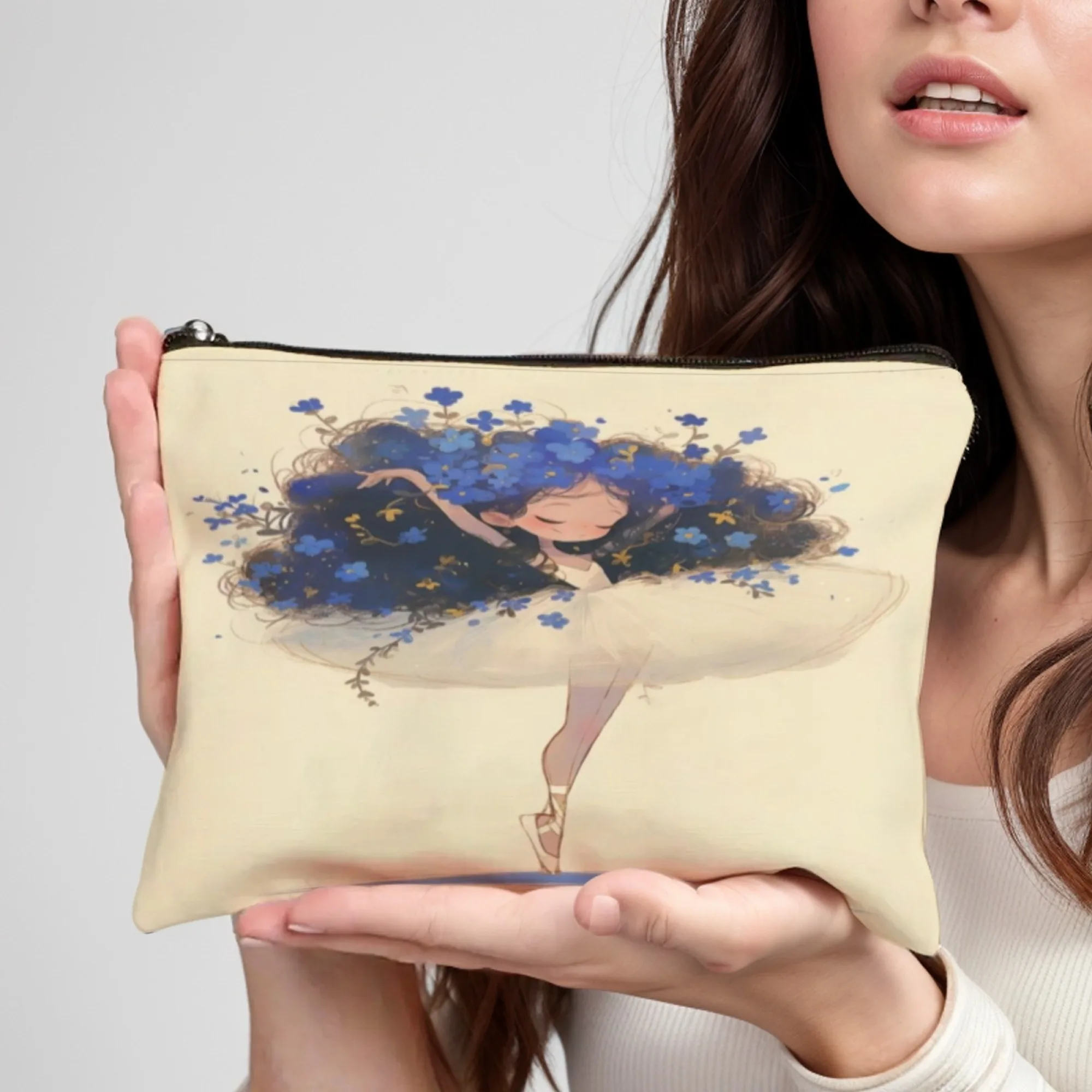 

Косметичка для танцующей девушки, легкий портативный косметичка с застежкой-молнией, идеально подходит для женщин, подарки на день рождения, Рождество