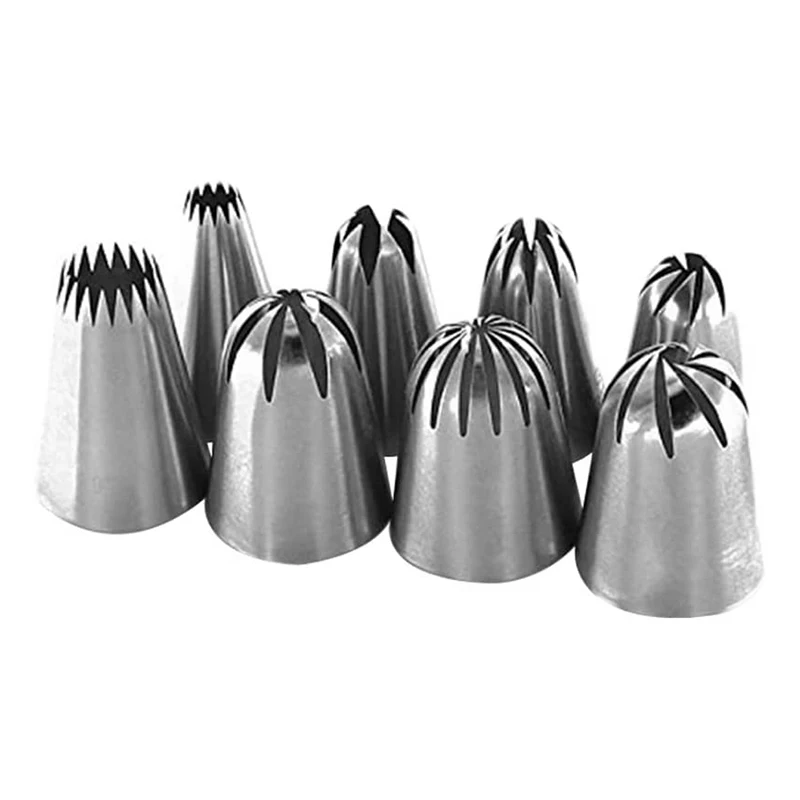 8-piece Piping Nozzle Set Cookie Puff Cupcake Piping Decoration Kitchen And Household Food Grade Piping Tools