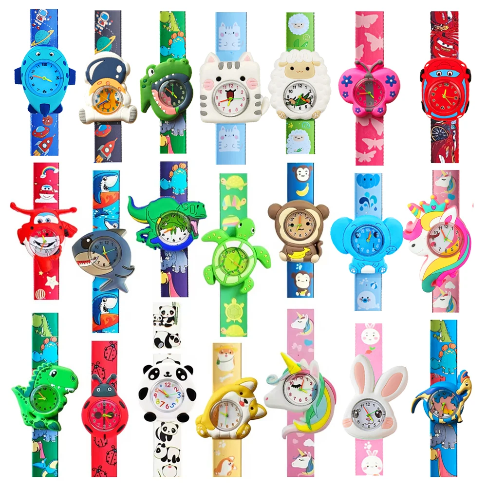 

Детские часы с мультяшным принтом на ремешке, красочные силиконовые часы, подарок на день рождения для малышей, игрушка для изучения времени, часы-браслет для девочек и мальчиков