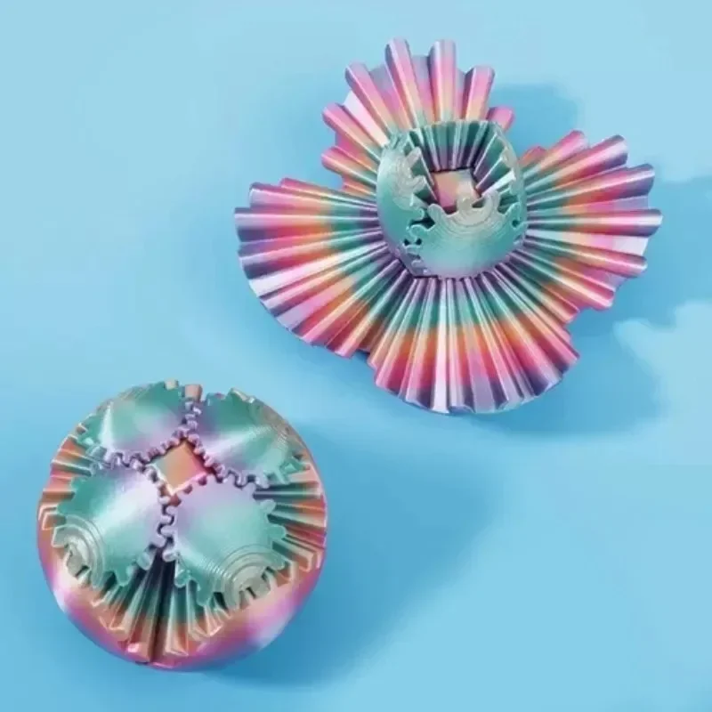 3D-gedruckter Zahnrad-Fidget-Ball oder Würfel zur Stresslinderung, Schreibtisch-Angst- und Entspannungsaktivität, Geschenk – Detail 6