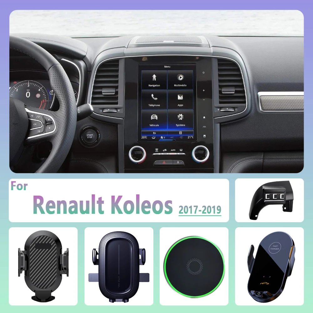 For Renault Koleos 2017 2018 2019 Car Phone Holder Wireless Charging Magnetic Phone Holder Car Magsafe Support Accessories