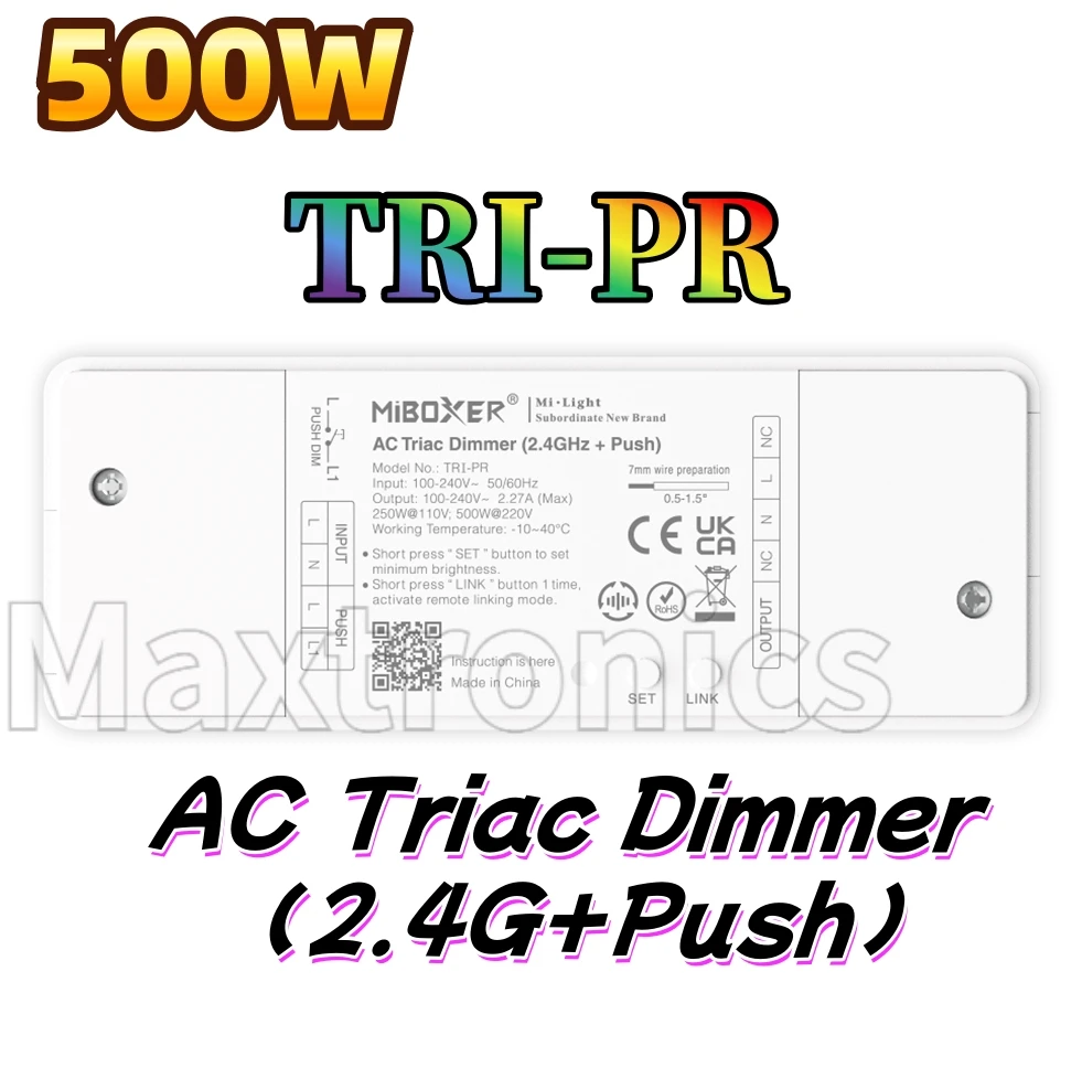 HOT AC Triac Dimmer 500W WiFi 2.4G Push Push Switch TRI-PR/TRI-PW/TRI-C1WR 110V 220V RF Wireless Dimming Push Dimming  LED Lamps